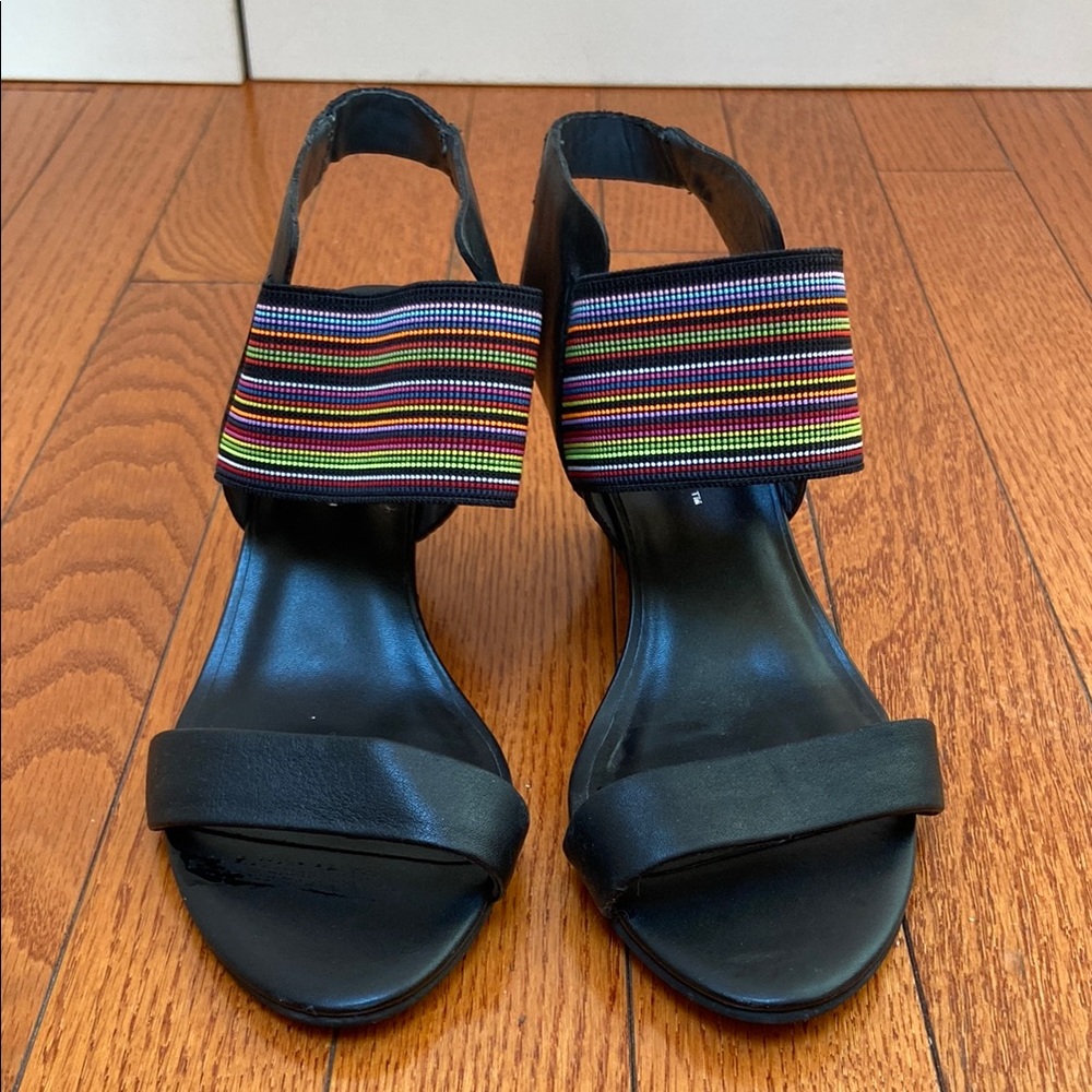 Black and Multicolor Women's Sandals